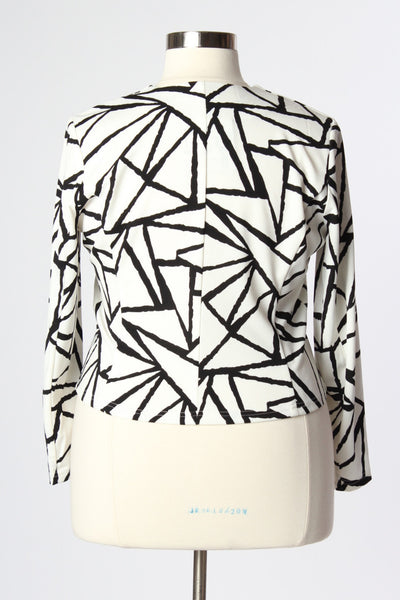 Plus Size Clothing for Women - Abstract Blazer - White for Curves On A Budget - Society+ - Society Plus - Buy Online Now! - 4