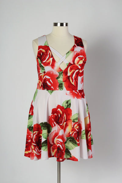 Plus Size Clothing for Women - Floral V-Neck Skater Dress - Society+ - Society Plus - Buy Online Now! - 2
