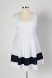 Plus Size Clothing for Women - Classic Stripe Skater Dress - White - Society+ - Society Plus - Buy Online Now! - 6