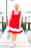 Plus Size Clothing for Women - Classic Stripe Skater Dress - Red - Society+ - Society Plus - Buy Online Now! - 1