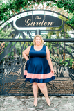 Plus Size Clothing for Women - Classic Stripe Skater Dress - Navy - Society+ - Society Plus - Buy Online Now! - 1
