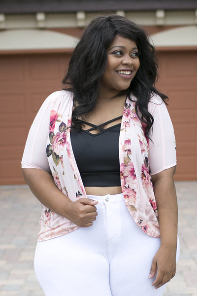 Plus Size Clothing for Women - Roses are Pink Cardigan - Society+ - Society Plus - Buy Online Now! - 1