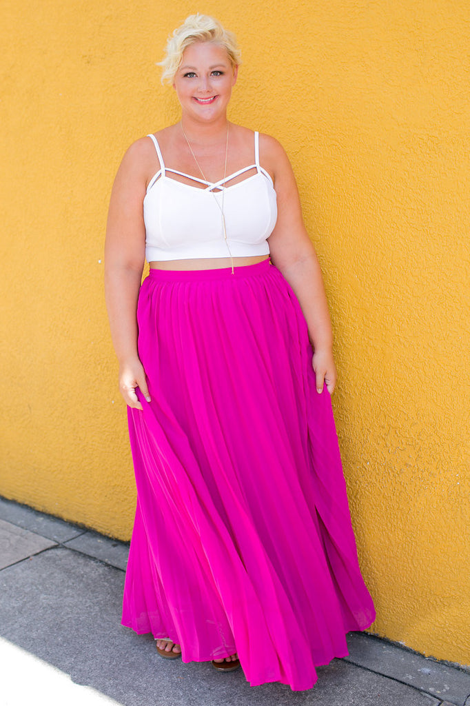 Plus Size Clothing for Women - *Coming Soon* Pleated Skirt with Pockets - Fuschia   -    Signup Now To Be Notified When It Launches - Society+ - Society Plus - Buy Online Now! - 1