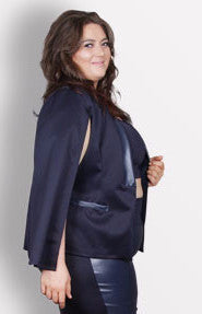Plus Size Clothing for Women - Society+ Plus Size Cape - Navy - Society+ - Society Plus - Buy Online Now! - 3