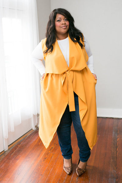 Plus Size Clothing for Women - Chicest Of Them All Vest - Mustard - Society+ - Society Plus - Buy Online Now! - 5