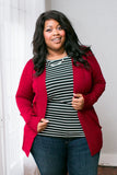 Plus Size Clothing for Women - You, Me, & A Cup of Tea Cardi - Burgundy - Society+ - Society Plus - Buy Online Now! - 1
