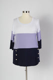 Plus Size Clothing for Women - Color Block Tunic - Navy & Lilac - Society+ - Society Plus - Buy Online Now! - 3