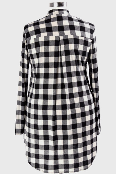 Plus Size Clothing for Women - Gone Glamping Plaid Tunic - Black/Ivory - Society+ - Society Plus - Buy Online Now! - 2