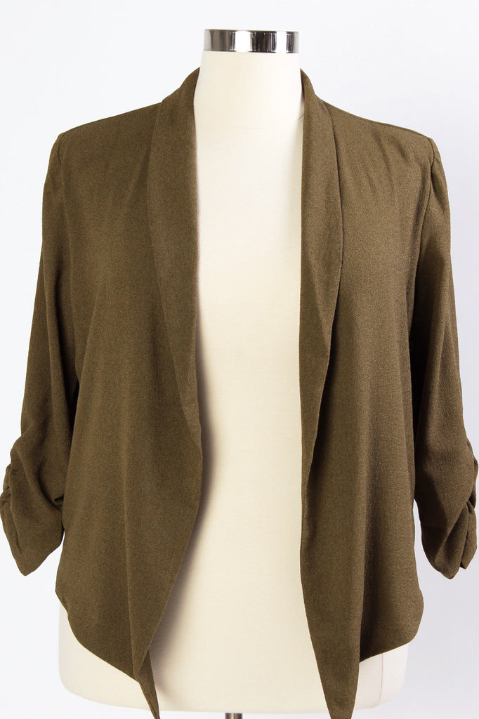 Plus Size Clothing for Women - Hadlee Structured Blazer - Olive - Society+ - Society Plus - Buy Online Now! - 1
