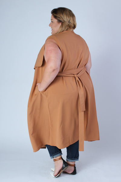 Plus Size Clothing for Women - Chicest Of Them All Vest - Tan - Society+ - Society Plus - Buy Online Now! - 3