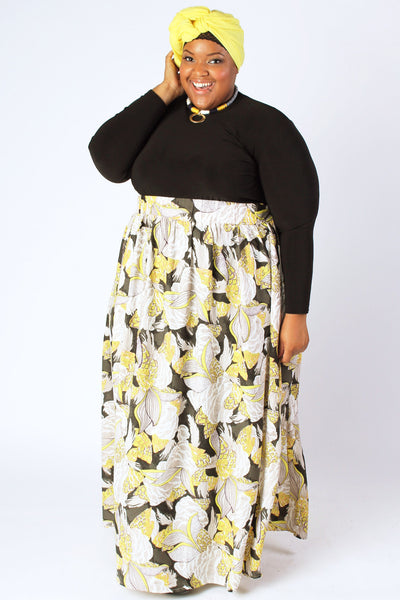 Plus Size Clothing for Women - Twirl Maxi Skirt with Pockets - Yellow - Society+ - Society Plus - Buy Online Now! - 4