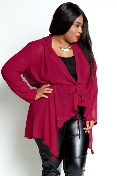 Plus Size Clothing for Women - Chiffon Tie Cardigan - Society+ - Society Plus - Buy Online Now! - 2