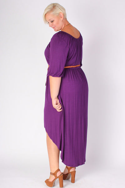 Plus Size Clothing for Women - Flowy High Low Dress - Purple - Society+ - Society Plus - Buy Online Now! - 3