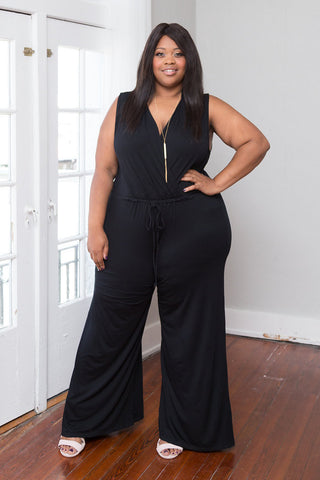Plus Size Clothing for Women - Sleeveless Jumpsuit - Black - Society+ - Society Plus - Buy Online Now! - 1