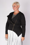 Plus Size Clothing for Women - Posh Zippered Blazer - Black  RELAUNCH FOR FALL 2016 - Society+ - Society Plus - Buy Online Now! - 3