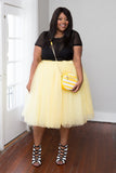 Plus Size Clothing for Women - Striped Round Crossbody Bag - Yellow - Society+ - Society Plus - Buy Online Now! - 1
