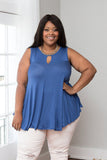 Plus Size Clothing for Women - Sleeveless Flare Tunic - Indigo - Society+ - Society Plus - Buy Online Now! - 1