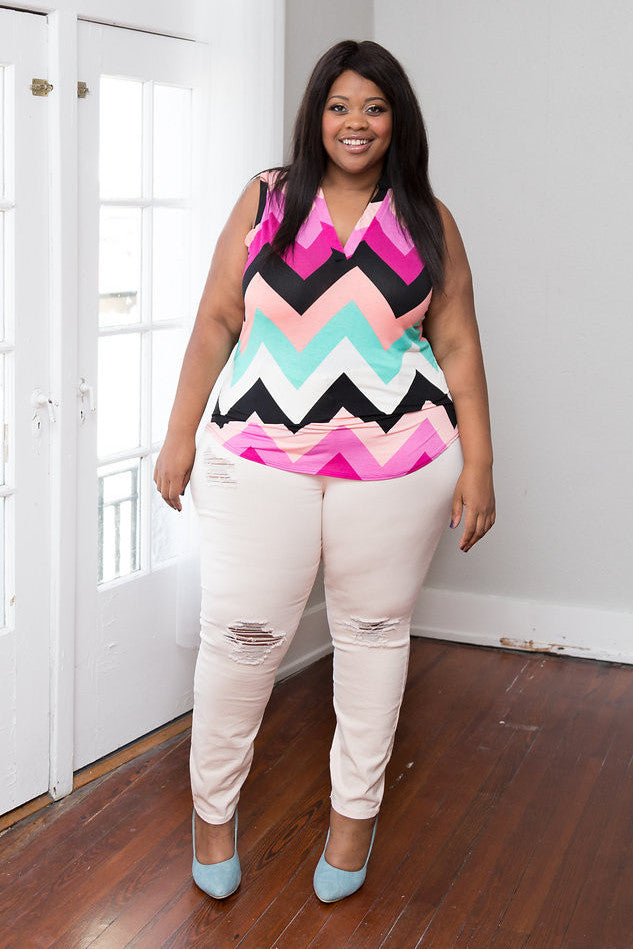 Plus Size Clothing for Women - Blush Distressed Jeans - Society+ - Society Plus - Buy Online Now! - 1
