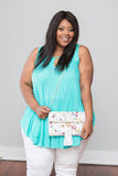 Plus Size Clothing for Women - Sleeveless Flare Tunic - Mint - Society+ - Society Plus - Buy Online Now! - 1