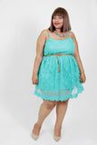 Plus Size Clothing for Women - Sabrina Lace Flowers Dress - Green - Society+ - Society Plus - Buy Online Now! - 1