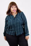 Plus Size Clothing for Women - Collared Pocket Top by Sabrina Servance - Green - Society+ - Society Plus - Buy Online Now! - 1