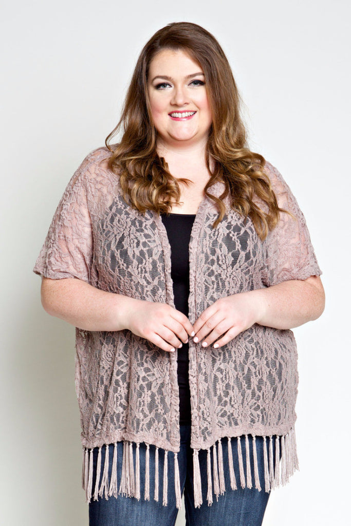 Plus Size Clothing for Women - Sugar Shannon Lace Fringed Cardigan - Society+ - Society Plus - Buy Online Now! - 1