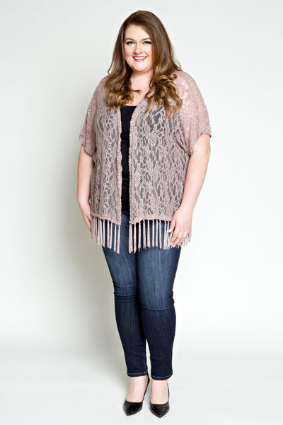 Plus Size Clothing for Women - Sugar Shannon Lace Fringed Cardigan - Society+ - Society Plus - Buy Online Now! - 2