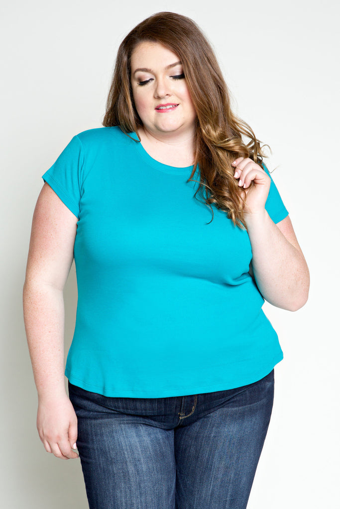 Plus Size Clothing for Women - Society+ Perfect T - Teal - Society+ - Society Plus - Buy Online Now! - 1