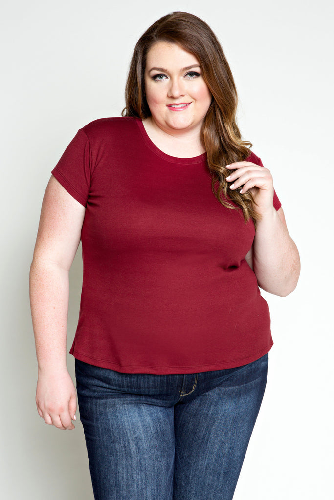 Plus Size Clothing for Women - Society+ Perfect T - Marsala - Society+ - Society Plus - Buy Online Now! - 1