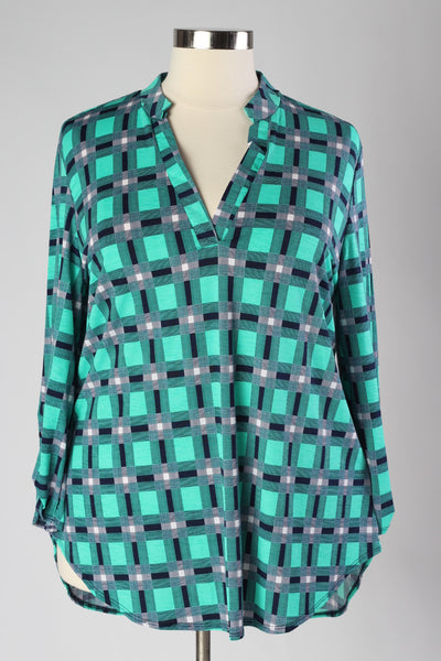 Plus Size Clothing for Women - Nautical Checkered Top - Society+ - Society Plus - Buy Online Now! - 2