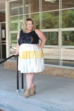 Plus Size Clothing for Women - Jessica Kane Silver/Gold Pleated Skirt - Society+ - Society Plus - Buy Online Now! - 4