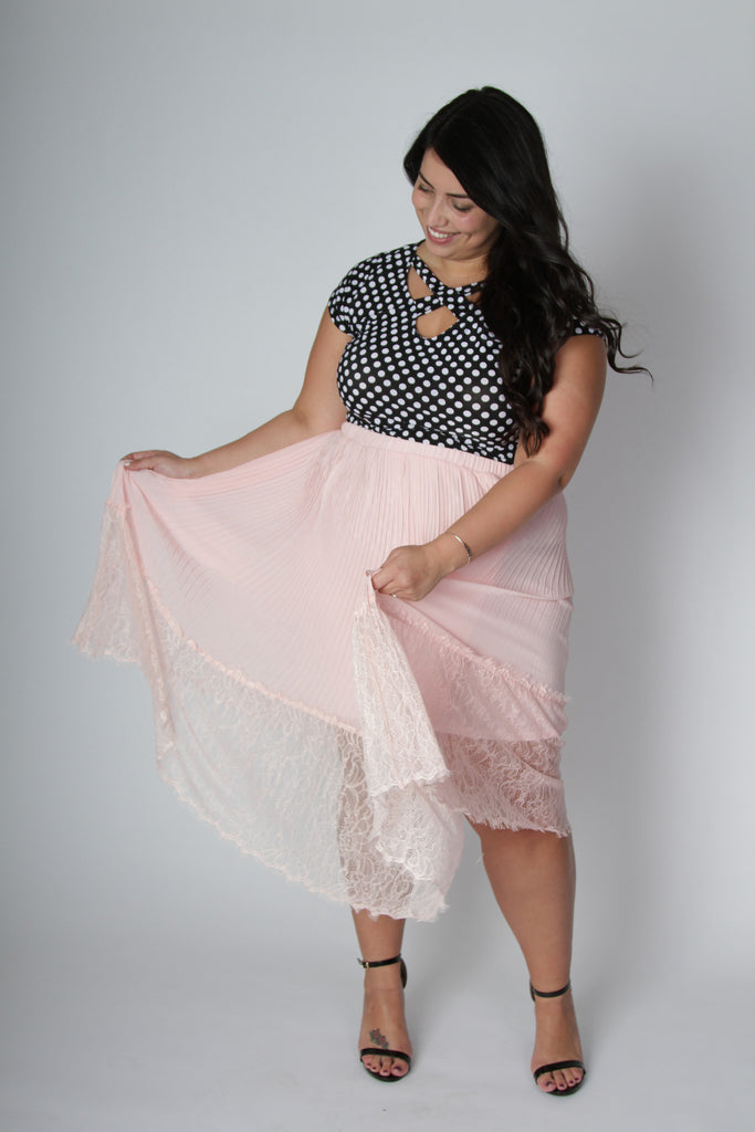 Plus Size Clothing for Women - Pleated Chiffon Midi Skirt - Society+ - Society Plus - Buy Online Now! - 1