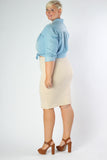 Plus Size Clothing for Women - Yacht Club Pencil Skirt - Sand - Society+ - Society Plus - Buy Online Now! - 2