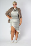 Plus Size Clothing for Women - Nautical Striped Fitted Dress - Ivory - Society+ - Society Plus - Buy Online Now! - 2