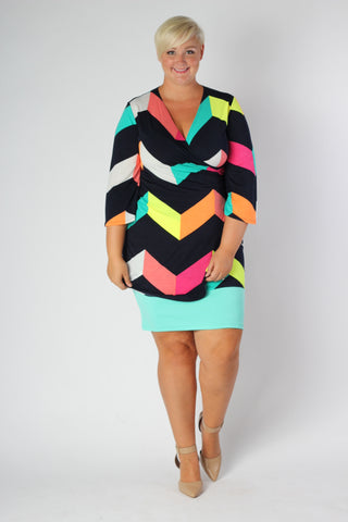 Plus Size Clothing for Women - Nautical 3/4 Sleeve Wrap Tunic - Society+ - Society Plus - Buy Online Now! - 1