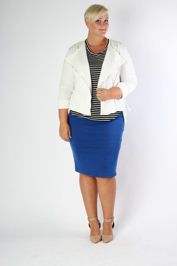 Plus Size Clothing for Women - Yacht Club Pencil Skirt - Royal Blue - Society+ - Society Plus - Buy Online Now!