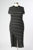 Plus Size Clothing for Women - Nautical Striped Fitted Dress - Black - Society+ - Society Plus - Buy Online Now! - 2