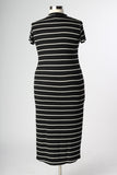Plus Size Clothing for Women - Nautical Striped Fitted Dress - Black - Society+ - Society Plus - Buy Online Now! - 4