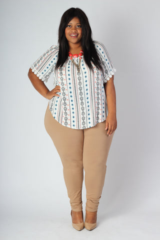 Plus Size Clothing for Women - Tan Leggings - Society+ - Society Plus - Buy Online Now! - 1