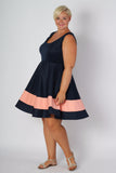 Plus Size Clothing for Women - Classic Stripe Skater Dress - Navy - Society+ - Society Plus - Buy Online Now! - 3