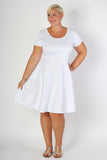 Plus Size Clothing for Women - Solid Skater Dress - White - Society+ - Society Plus - Buy Online Now! - 2