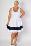 Plus Size Clothing for Women - Classic Stripe Skater Dress - White - Society+ - Society Plus - Buy Online Now! - 2