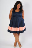 Plus Size Clothing for Women - Classic Stripe Skater Dress - Navy - Society+ - Society Plus - Buy Online Now! - 2