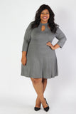 Plus Size Clothing for Women - Lady Boss Keyhole Dress - Charcoal - Society+ - Society Plus - Buy Online Now! - 1