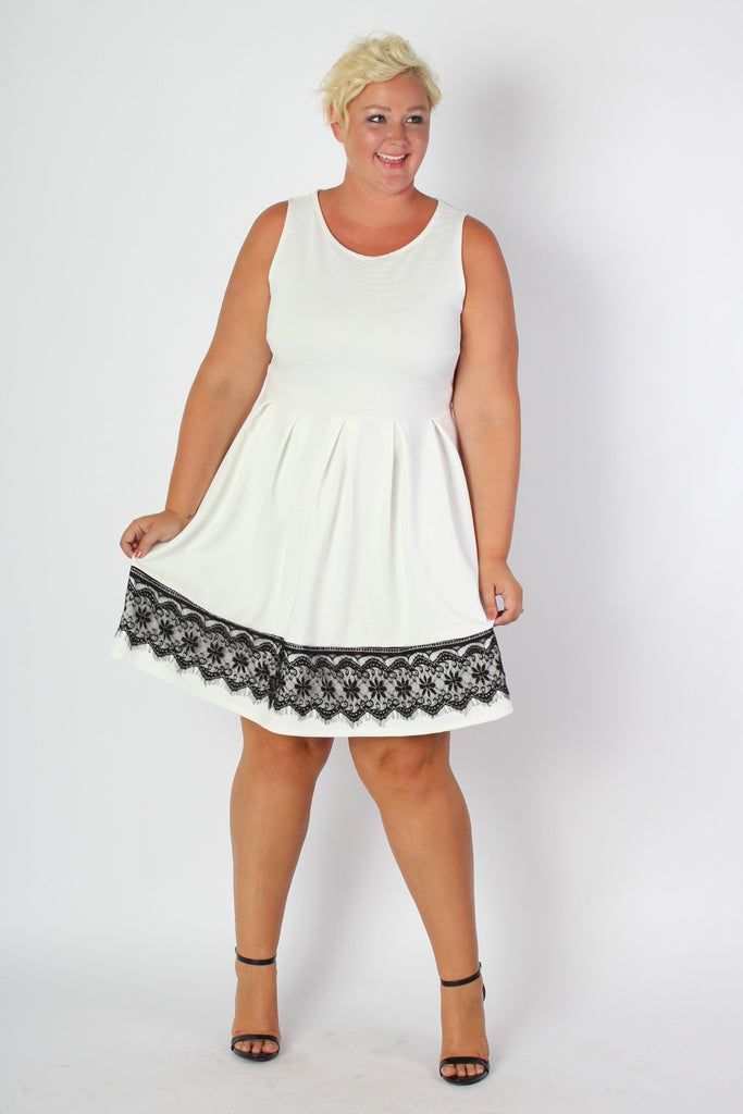Plus Size Clothing for Women - Touch of Lace Skater Dress - Society+ - Society Plus - Buy Online Now! - 1