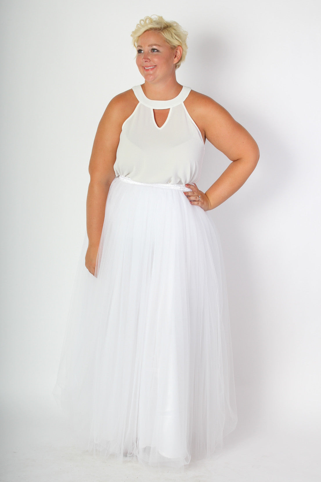 white tutu dress womens Plus Size Soft Long White Tulle Skirt for Sizes 14