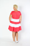 Plus Size Clothing for Women - V-Neck Skater Dress - Coral - Society+ - Society Plus - Buy Online Now! - 3