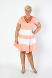 Plus Size Clothing for Women - V-Neck Skater Dress - Peach - Society+ - Society Plus - Buy Online Now! - 2