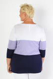 Plus Size Clothing for Women - Color Block Tunic - Navy & Lilac - Society+ - Society Plus - Buy Online Now! - 2