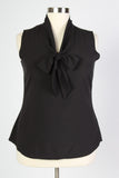 Plus Size Clothing for Women - Sleeveless Bow Blouse - Black - Society+ - Society Plus - Buy Online Now! - 2